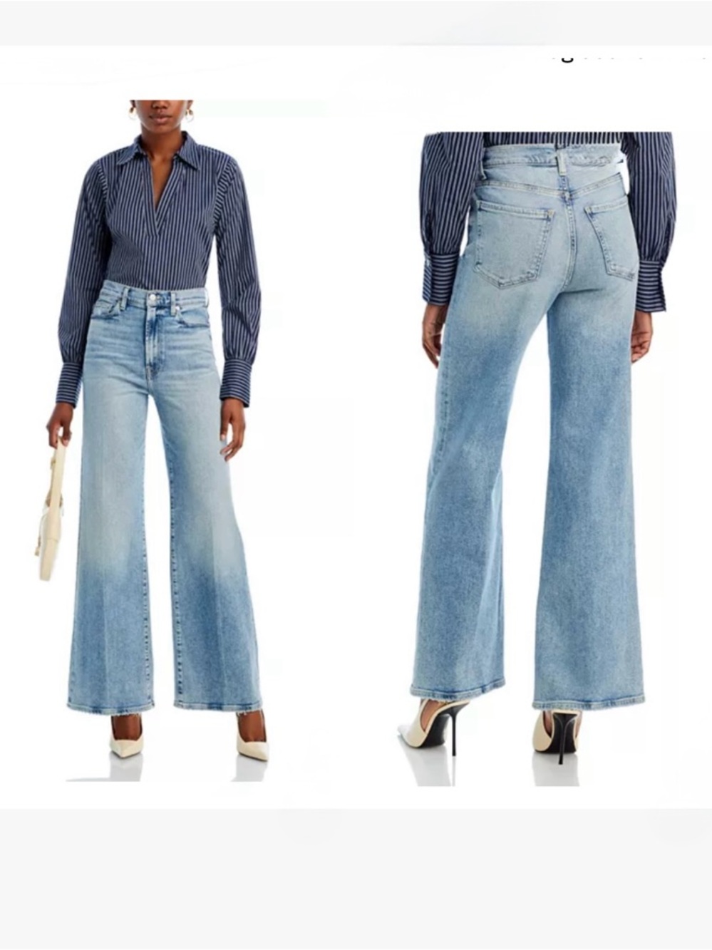 7 For All Mankind
Ultra High Rise Jo Wide Leg Jeans in Must Light Wash Blue S 25